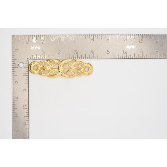 Givenchy Vintage Pin Brooch Weaved Bar Gold Large Chunky Runway Signed 80s Bin5A - Picture 12 of 12